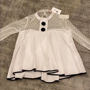 Black and white button top